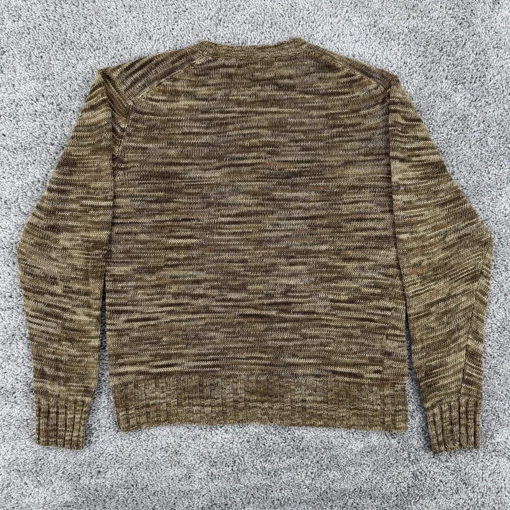 VTG 90s Banana Republic 100% Linen Sweater Men's L Heathered Brown Crewneck